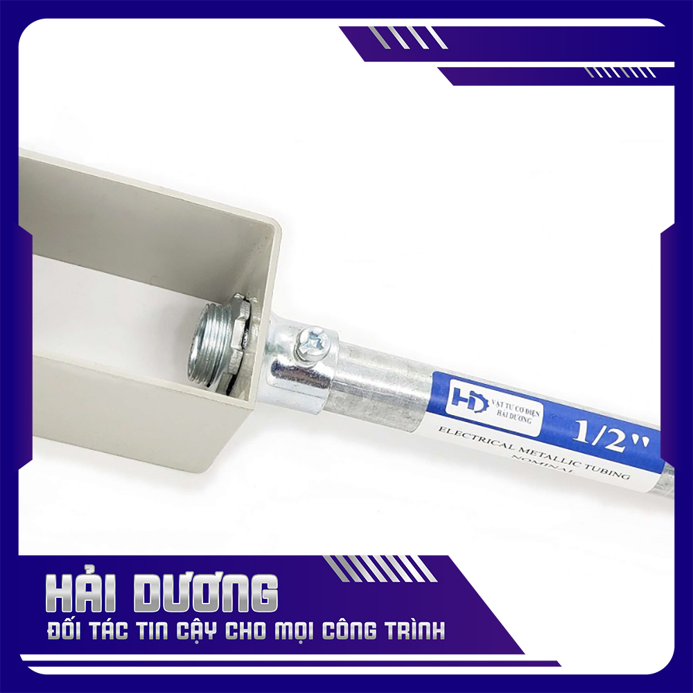Đầu nối ống thép luồn dây điện trơn EMT vào hộ