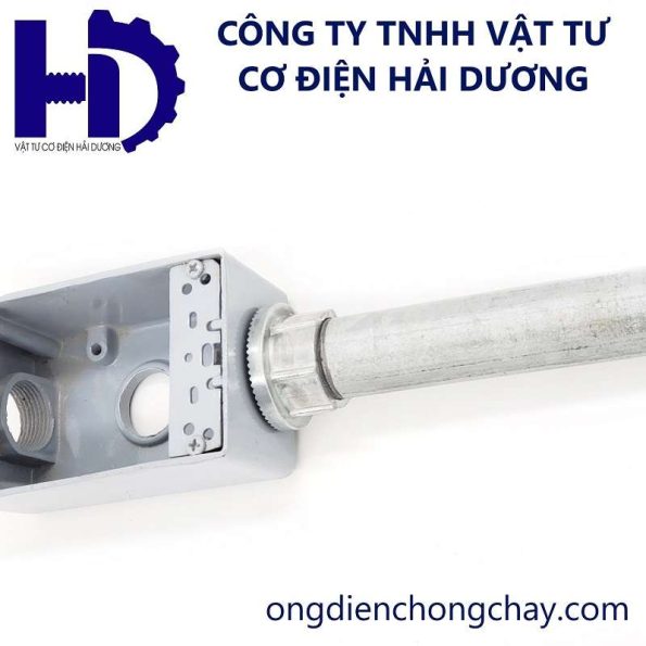 Đầu nối ống thép luồn dây điện ren với hộp điện