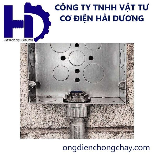 Đầu nối ống thép luồn dây điện ren với hộp điện